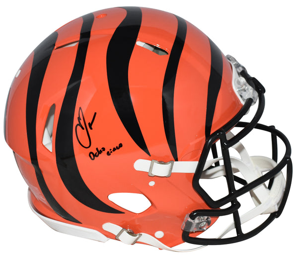 CHAD JOHNSON SIGNED CINCINNATI BENGALS AUTHENTIC SPEED HELMET W/ OCHO CINCO