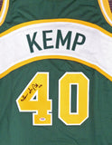 SEATTLE SONICS SHAWN KEMP AUTOGRAPHED SIGNED GREEN JERSEY PSA/DNA STOCK #187732