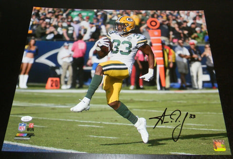 AARON JONES SIGNED AUTOGRAPHED GREEN BAY PACKERS VS RAMS 16x20 PHOTO JSA