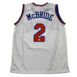 Autographed/Signed Duece Miles McBride New York White Basketball Jersey JSA COA