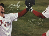 FRAMED Autographed/Signed BRAD LIDGE CARLOS RUIZ 2008 WS 16x20 Photo JSA COA