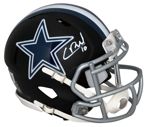 COOPER RUSH AUTOGRAPHED SIGNED DALLAS COWBOYS FLAT BLACK MINI HELMET BECKETT