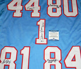 WARREN MOON JEFFIRES WHITE GIVINS RUN & SHOOT SIGNED HOUSTON OILERS JERSEY BAS