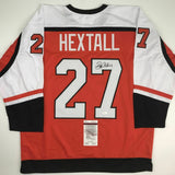 Autographed/Signed RON HEXTALL Philadelphia Orange Hockey Jersey JSA COA Auto