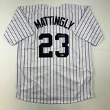 Autographed/Signed Don Mattingly New York Pinstripe Baseball Jersey BAS Holo