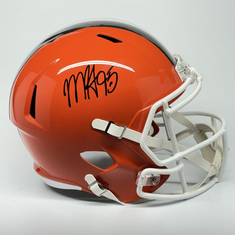 Myles Garrett Autographed Signed Cleveland Browns FS White Replica Helmet BAS