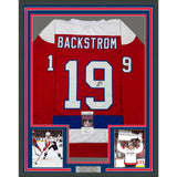 Framed Autographed/Signed Nicklas Backstrom 35x39 Red Retro Jersey JSA COA