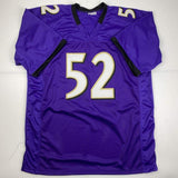 Autographed/Signed Ray Lewis Baltimore Purple Football Jersey PSA/DNA COA