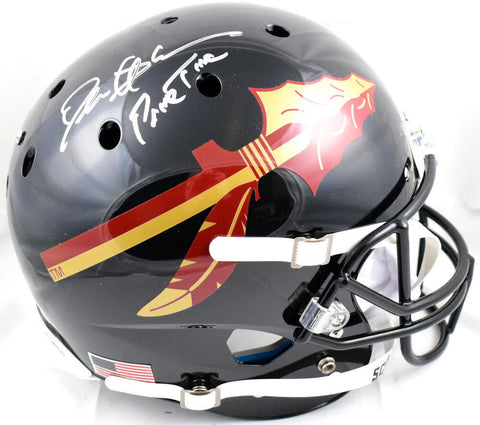 Deion Sanders Signed Florida State F/S Black Schutt Helmet w/Prime Time-BeckettW