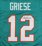 Bob Griese Autographed Teal Pro Style Jersey - JSA Witness Auth *2 Top