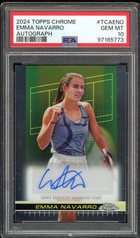 2024 Topps Chrome Tennis #TCAENO Emma Navarro RC Auto PSA 10 GEM MINT