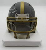 Rocky Bleier HOF Signed/Inscr Slate Mini Helmet Steelers Becket Witness 191556