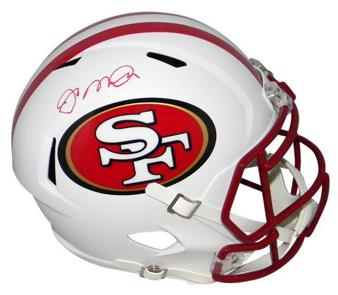 JOE MONTANA SIGNED SAN FRANCISCO 49ERS WHITE FULL SIZE SPEED HELMET BECKETT