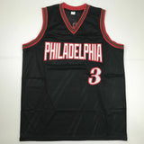 Autographed/Signed ALLEN IVERSON Philadelphia Black Basketball Jersey JSA COA