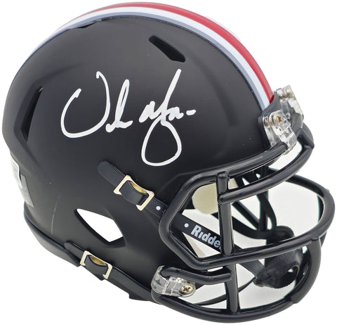 URBAN MEYER AUTOGRAPHED OHIO STATE BLACK SPEED MINI HELMET BECKETT 230116