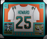 XAVIEN HOWARD (Dolphins white SKYLINE) Signed Autographed Framed Jersey JSA