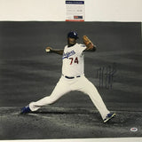 Autographed/Signed KENLEY JANSEN Los Angeles LA Dodgers 16x20 Photo PSA/DNA COA