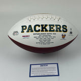 Autographed/Signed Aaron Rodgers Green Bay Packers FS Logo Football Steiner COA