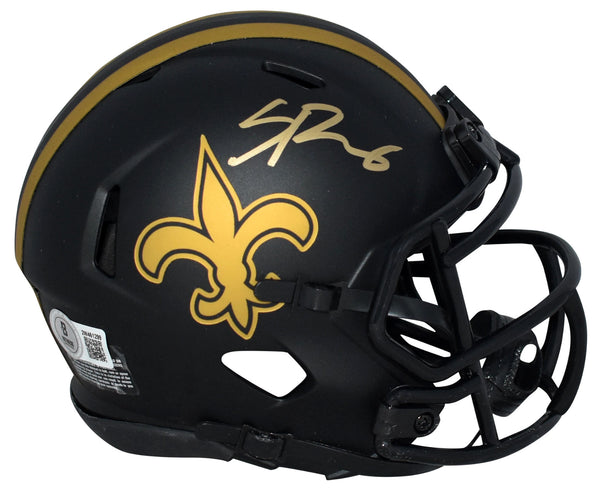 SPENCER RATTLER SIGNED NEW ORLEANS SAINTS ECLIPSE SPEED MINI HELMET BECKETT