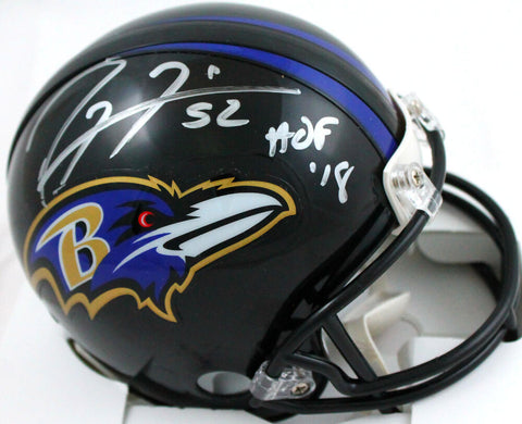 Ray Lewis Autographed Baltimore Ravens Mini Helmet w/ HOF-Beckett W Hologram