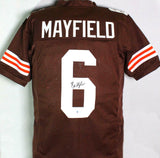 Baker Mayfield Autographed Brown Pro Style Jersey- Beckett W *Black *M6