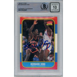 Bernard King Autographed/Signed 1986 Fleer 60 Card 10 Grade Beckett 47055