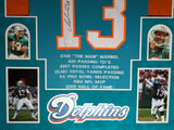 FRAMED MIAMI DOLPHINS DAN MARINO AUTOGRAPHED SIGNED STAT JERSEY JSA COA