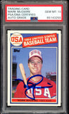 1985 Topps '84 USA Team #401 Mark McGwire RC On Card PSA/DNA Auto GEM MINT 10