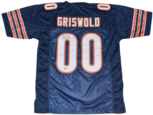 CHEVY CHASE SIGNED CLARK GRISWOLD CHICAGO BEARS #00 NAVY JERSEY BECKETT