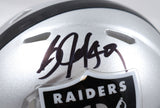 Bo Jackson Autographed Raiders Speed Mini Helmet - Beckett W Hologram *Black