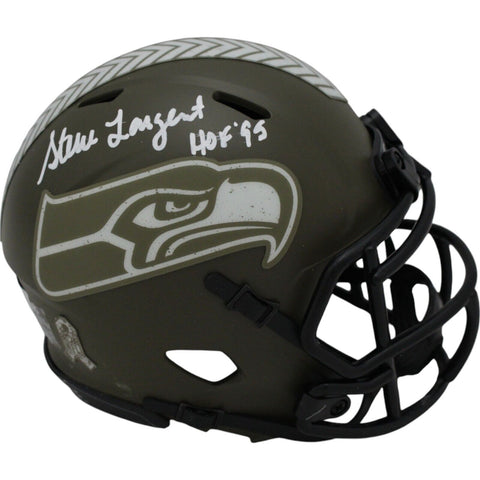 Steve Largent Autographed Seattle Seahawks 22 STS Mini Helmet HOF Beckett 46971