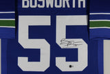 BRIAN BOSWORTH (Seahawks blue TOWER) Signed Autographed Framed Jersey Beckett