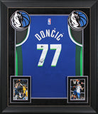 Mavericks Luka Doncic Authentic Signed Blue Nike Framed Jersey BAS #AE09574