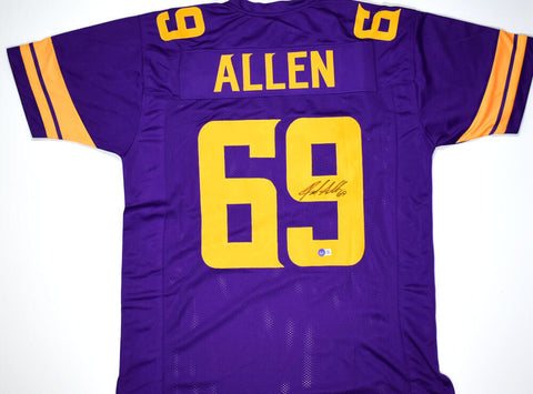 Jared Allen Autographed Purple/Gold Pro Style Jersey- Beckett W Hologram *Black