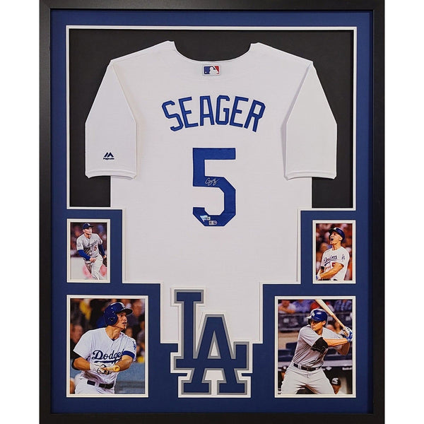 Corey Seager Autographed Signed Framed LA Dodgers Los Angeles Jersey FANATICS