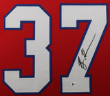 RODNEY HARRISON (Patriots red SKYLINE) Signed Autographed Framed Jersey JSA