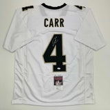 Autographed/Signed Derek Carr New Orleans White Football Jersey JSA COA