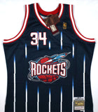 Hakeem Olajuwon Signed Rockets Mitchell & Ness Jersey- Beckett W Hologram *Black