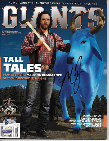 Madison Bumgarner Autographed San Francisco Giants Magazine April 2015 Beckett