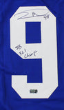 Robert Mathis Signed Indianapolis Custom Blue Jersey w/SB XLI Champs