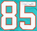 Mark "Super" Duper Signed Miami Dolphins Teal Jersey (JSA COA) 3xPro Bowl W.R.