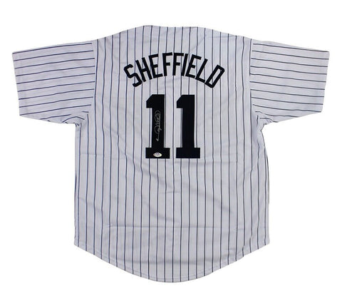 Gary Sheffield Signed New York Custom White Pinstripe Jersey