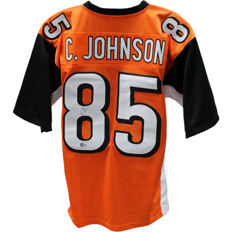 Chad Johnson Autographed/Signed Pro Style Orange Jersey Beckett 44097