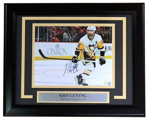 Kris Letang Signed Framed 8x10 Pittsburgh Penguins Photo BAS