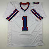 Autographed/Signed Coach Marv Levy HOF 01 Buffalo White Jersey Beckett BAS COA