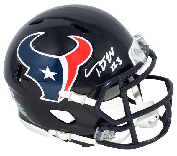 TANK DELL AUTOGRAPHED HOUSTON TEXANS SPEED MINI HELMET BECKETT