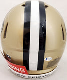 DREW BREES AUTO SAINTS FULL SIZE AUTH HELMET "571 PASSING TD'S" BECKETT 193500