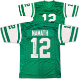 NEW YORK JETS JOE NAMATH AUTOGRAPHED GREEN JERSEY BECKETT BAS WITNESS 235428