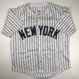 Autographed/Signed Goose Gossage New York Pinstripe Baseball Jersey JSA COA