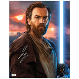 Ewan McGregor Autographed Obi Wan Kenobi Lightsaber 11x14 Classic Photo